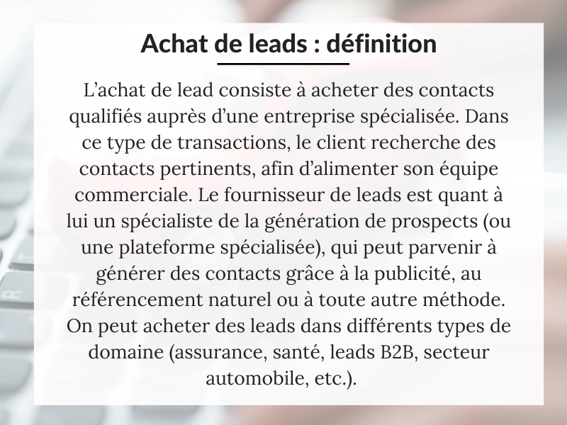 découvrez la définition des leads et leur importance dans le processus de vente. apprenez comment identifier et qualifier les leads pour maximiser vos efforts marketing et booster votre croissance.