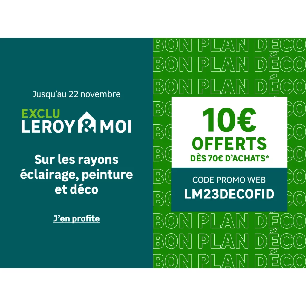 découvrez les offres exceptionnelles de leroy merlin : des réductions incroyables sur une large sélection de produits pour votre maison et jardin. ne manquez pas ces bonnes affaires pour réaliser tous vos projets d'aménagement et de décoration !