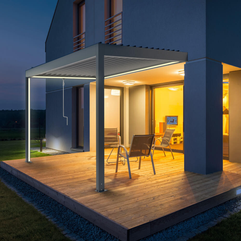 découvrez notre éclairage intégré pour pergolas, une solution élégante et fonctionnelle qui transforme votre espace extérieur en un véritable havre de paix nocturne. créez une ambiance chaleureuse tout en profitant de moments inoubliables sous votre pergola.