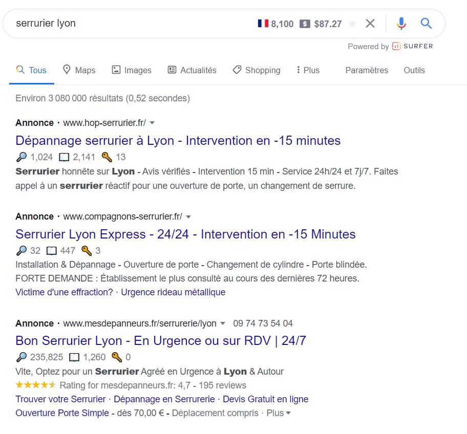 découvrez nos services de serrurerie à travers google ads. profitez de solutions rapides et efficaces pour tous vos besoins en serrurerie, que ce soit pour des dépannages, des installations de serrures ou des conseils de sécurité. contactez-nous dès aujourd'hui pour un devis gratuit.